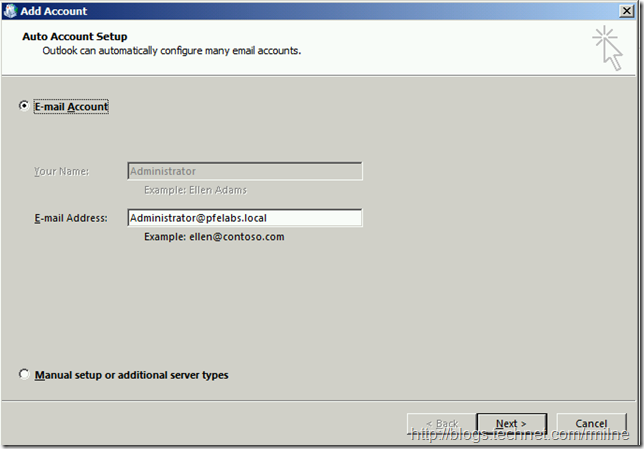 Creating New Outlook 2013 Profile - Auto Account Setup