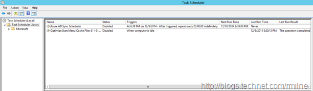 AAD Sync Scheduled Task Is Disabled