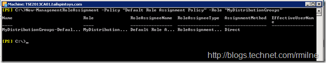 Adding MyDistributionGroups To Default Role Assignment Policy