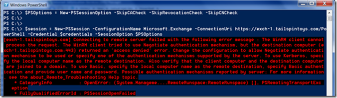 Cross Forest Remote PowerShell Authentication Issue