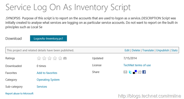 Service Log On As Inventory Script