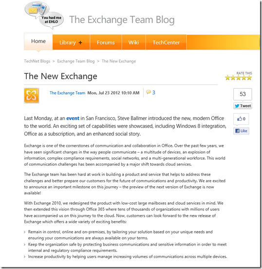 Exchange 2013 Blog