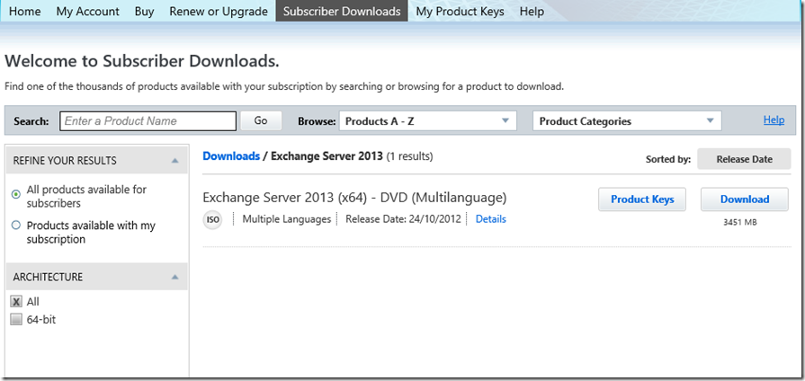 Exchange 2013 Available On Technet