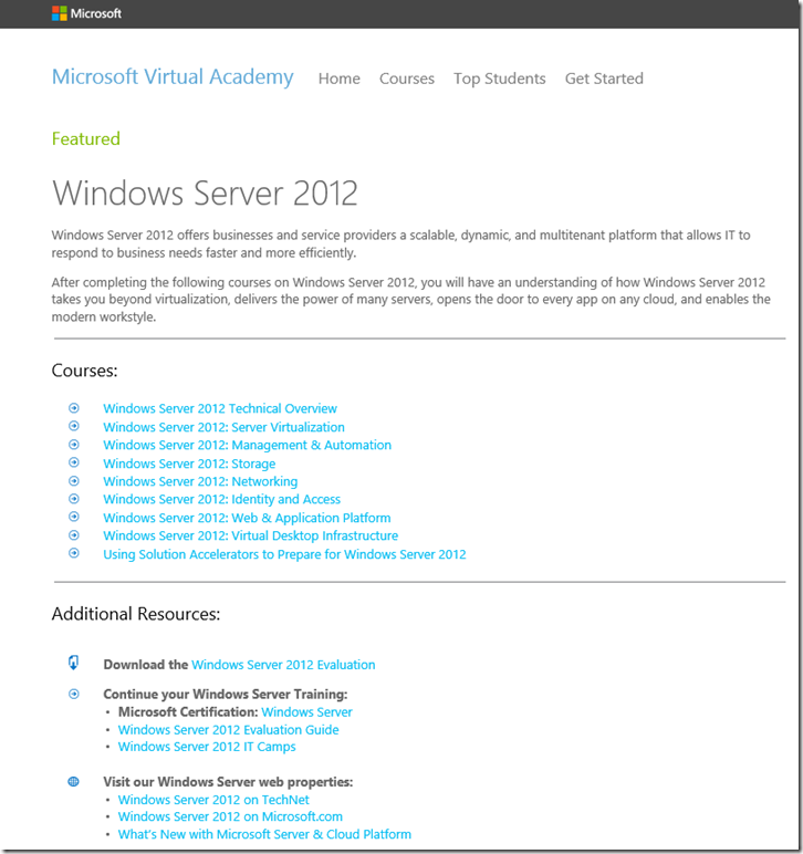 Microsoft Virtual Academy Free Courses