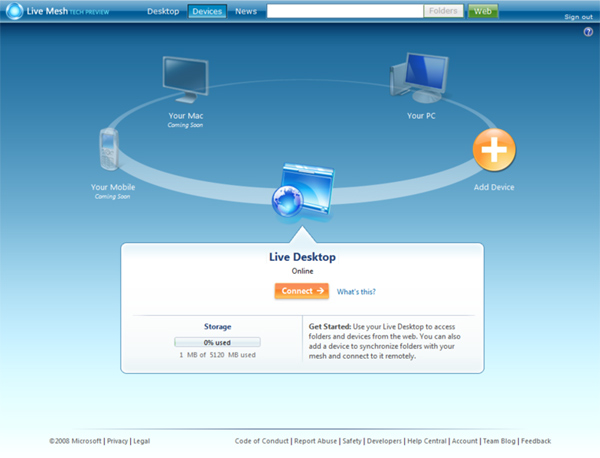 Image Of Windows Live Mesh Preview