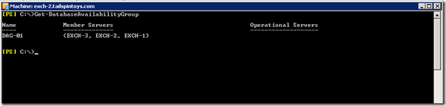 Exchange 2010 3 Node DAG Starting Configuration 