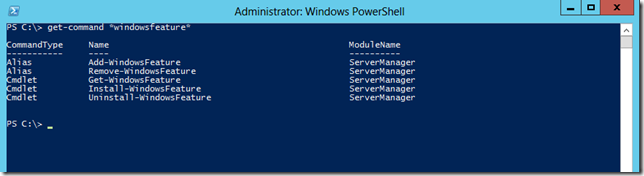 Windows Server 2012 Add-WindowsFeature Alias