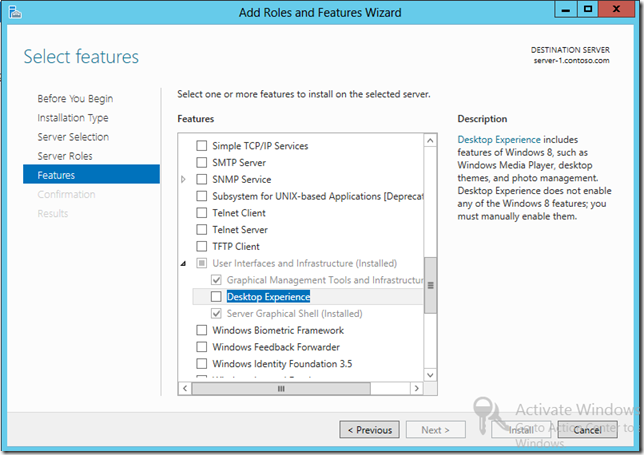 Windows Server 2012 Install Desktop Experience