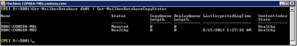 Checking Database Copy Status In Exchange 2010 PowerShell