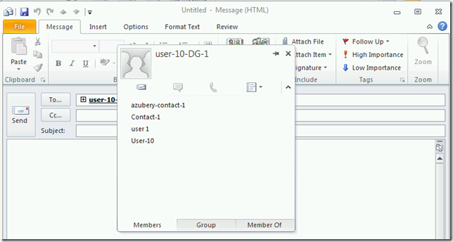 Outlook 2010 Showing Same Directory Information