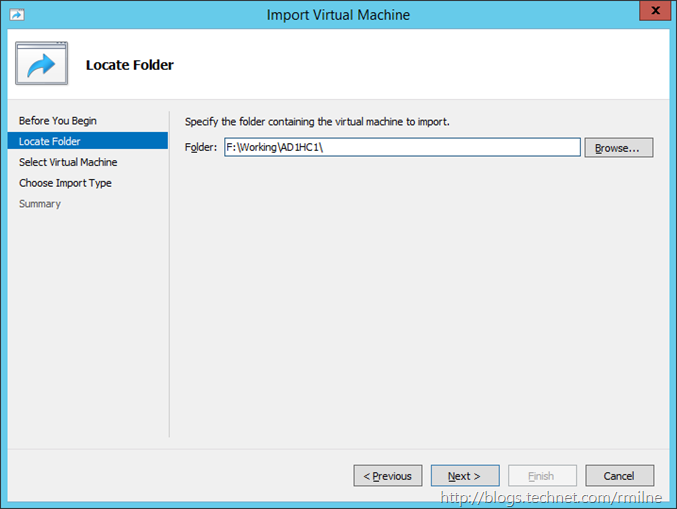 Windows 2012  R2 Hyper-V Manager - Import Converted VM