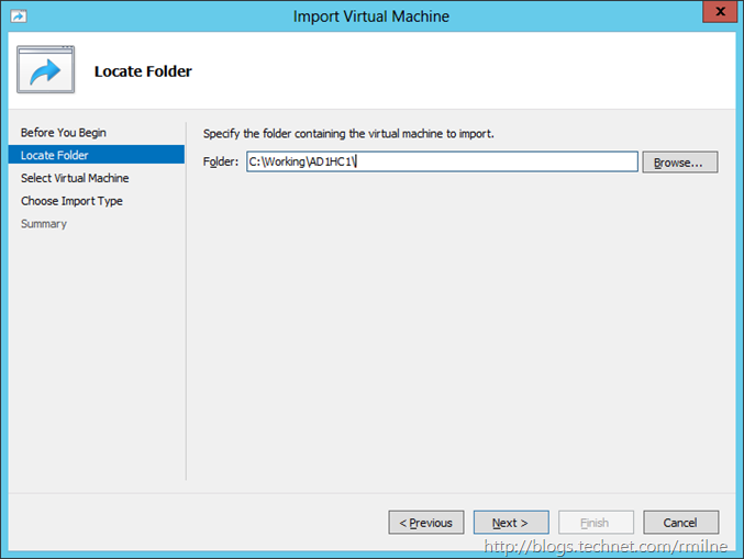 Windows 2012 - Import VM