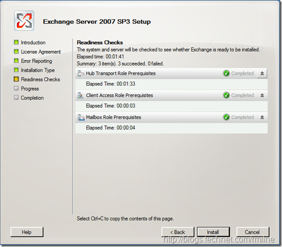 Exchange 2007 SP3 Readiness Check Now Passes