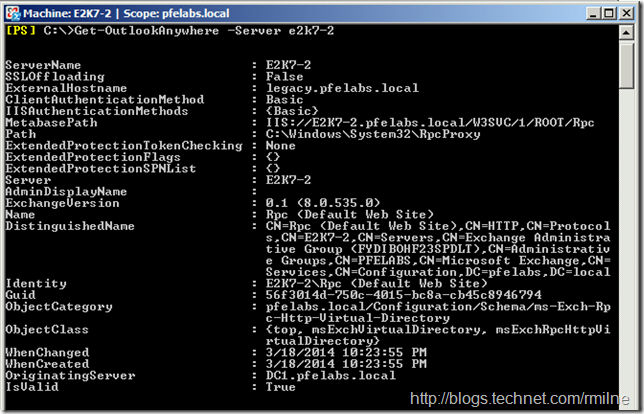 Exchange 2007 Outlook Anywhere Basic Authentication Set