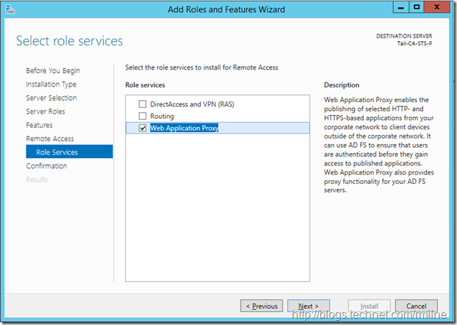 Windows 2012 R2 Select Remote Access Role Service
