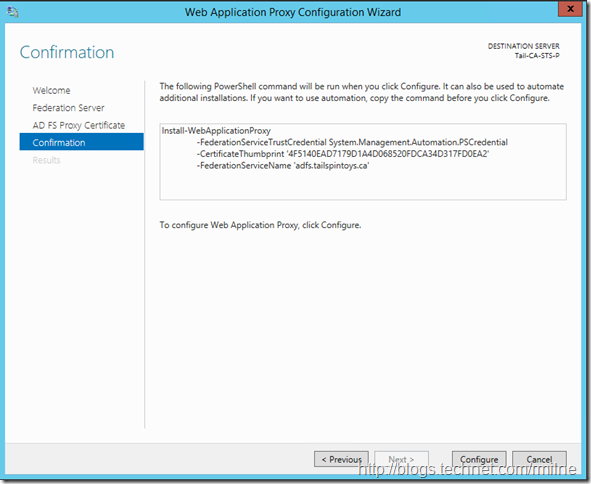 Windows 2012 R2 ADFS Proxy Configuration Verify Details