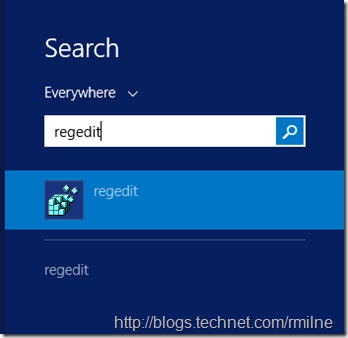 Server 2012 R2 Registry Editor - Regedit.exe