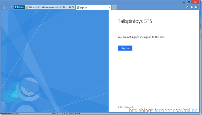Tailspintoys AD FS Proxy Signon Page