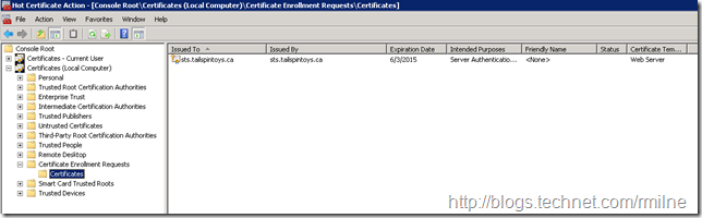Pending Certificate Enrolment Request In Certificates MMC