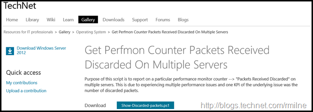 Get Perfmon Counter Packets Received Discarded On Multiple Servers
