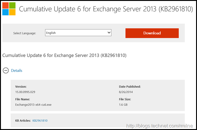 Exchange 2013 CU6 Download