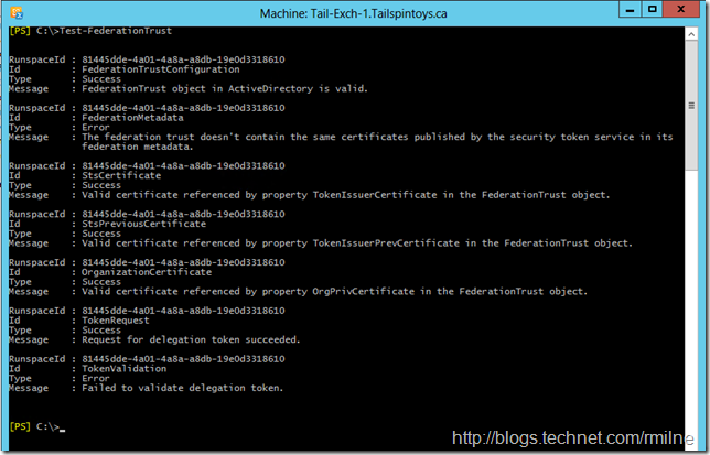 Running Test-FederationTrust Before Updating Metadata