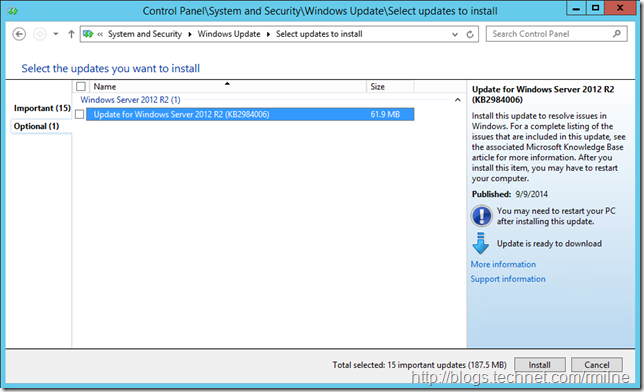 Windows Update - 1 Pending  Optional Update