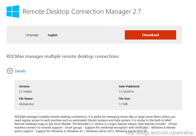 windows 10 remote desktop connection manager 2.7