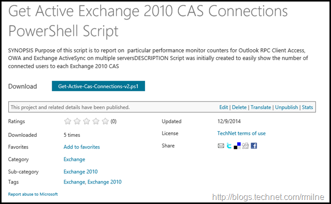 Download PowerShell Script To Show Exchange 2010 CAS Connections
