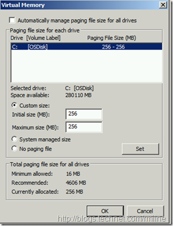 256MB Page File - Seriously??