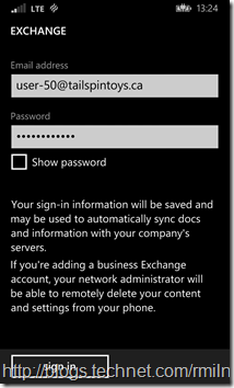 Windows Phone 8.1 - Entering Email Address