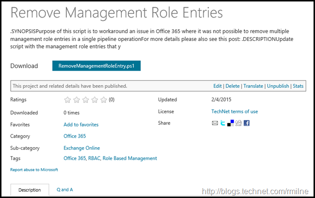 Download Remove Management Role Entries Script