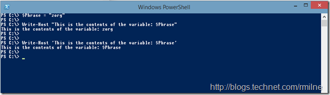 Using Different Quotes In PowerShell