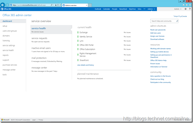 download office 365 admin log in