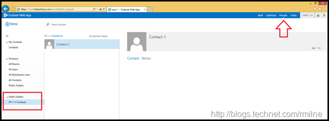 Contact Public Folder Favourite Visible In OWA