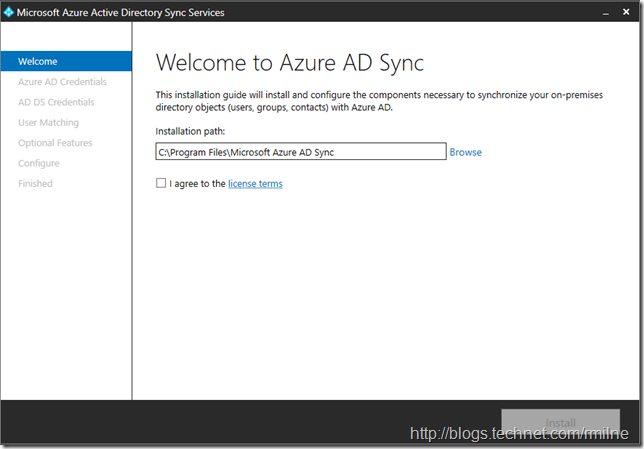 Installing Azure AD Sync