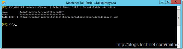 Autodiscover Namespace Set On Exchange 2010 CAS