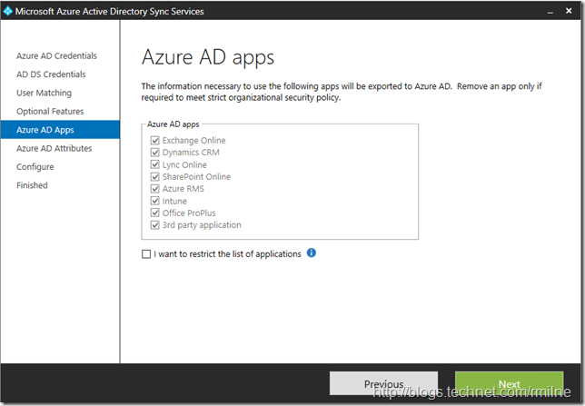 Configuring Azure AD Sync - Select Attributes To Synchronise
