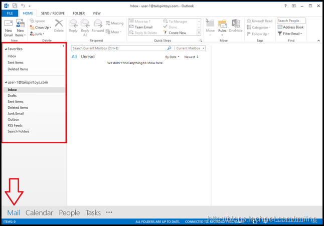 open exchange public folder outlook 2013