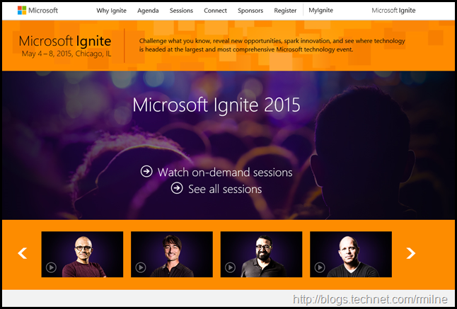 Microsoft Ignite 2015 Conference Sessions