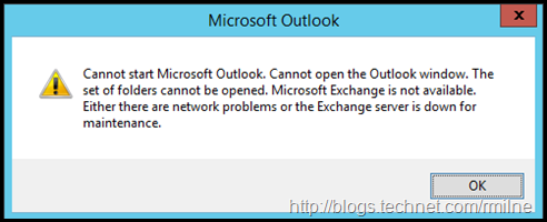 outlook 365 cannot start microsoft outlook