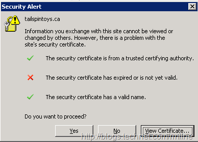 outlook 2016 invalid certificate