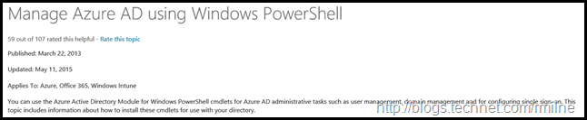 Download Azure AD PowerShell Module