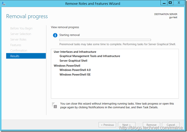 PowerShell 4.0 Removal Progress