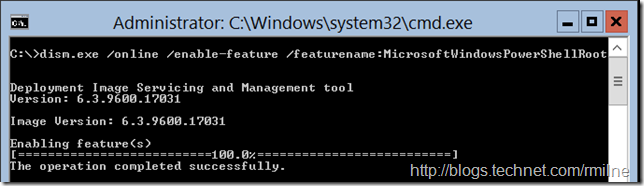DISM Install PowerShellRoot