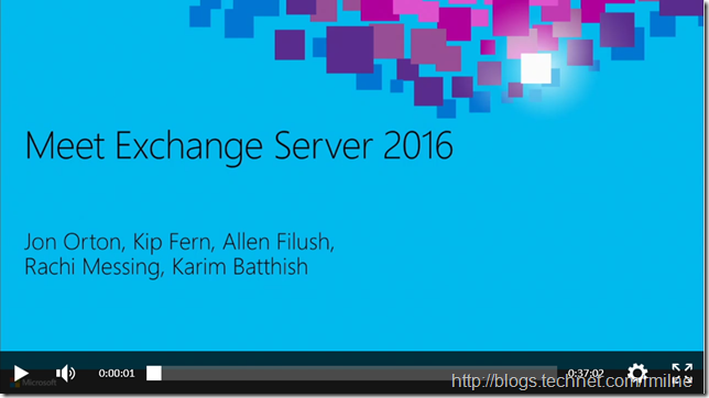 Meet Exchange 2016 Video