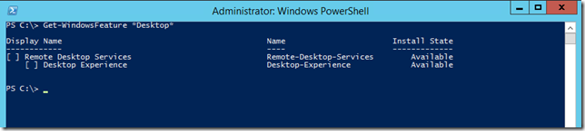 Windows Server 2012 R2 Get-WindowsFeature