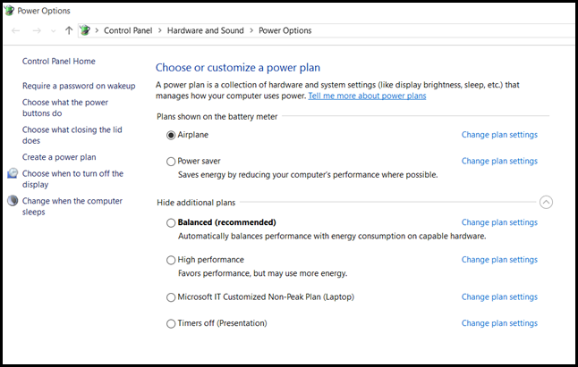 Airplane Power Plan Is Now Active