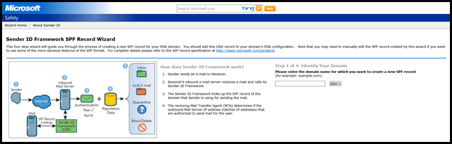 create spf records wizard microsoft