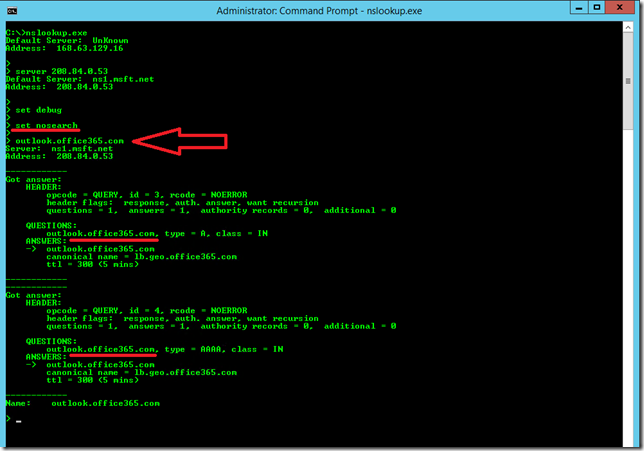 DNS Search Suffix NOT Appended To Nslookup Query Since NoSearch Option Used